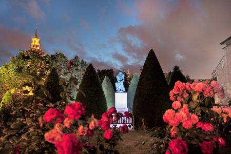 Illumination of the rose garden