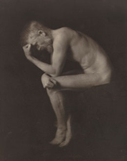 Alvin Langdon Coburn, Le Penseur (Georges Bernard Shaw posant nu), [Ms.484] Crédits photo - Musée Rodin