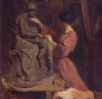 Illustration : Xavier BRICARD (1881-1935) Dans l’atelier (détail) Huile sur toile, H. 46 ; L. 38,5 cm Signé et daté en bas à gauche « X. Bricard / 1907 » Ville de Courbevoie © Courbevoie, musée Roybet Fould/LD