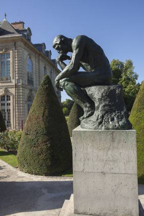 Aspecto Piedra Reproducci/ón de la Obra de El Pensador de Rodin Tama/ño Mediano 15 cm Resina Blanca VIANAYA