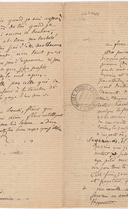 Lettre d’Auguste Rodin à Camille Claudel