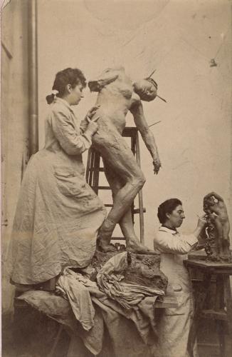 William Elborne, Camille Claudel et Jessie Lipscomb dans leur atelier du N° 117 de la rue Notre-Dame-des- Champs, 1887