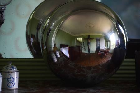 Rodin Bedroom from fireplace mirror
