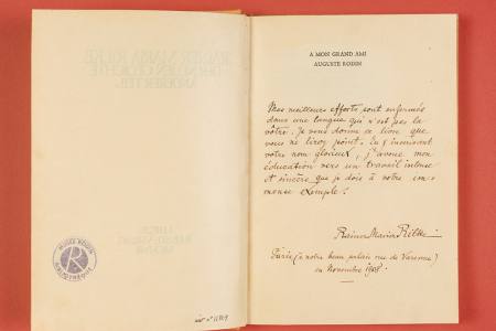 Livre de Rilke dédicacé à Rodin